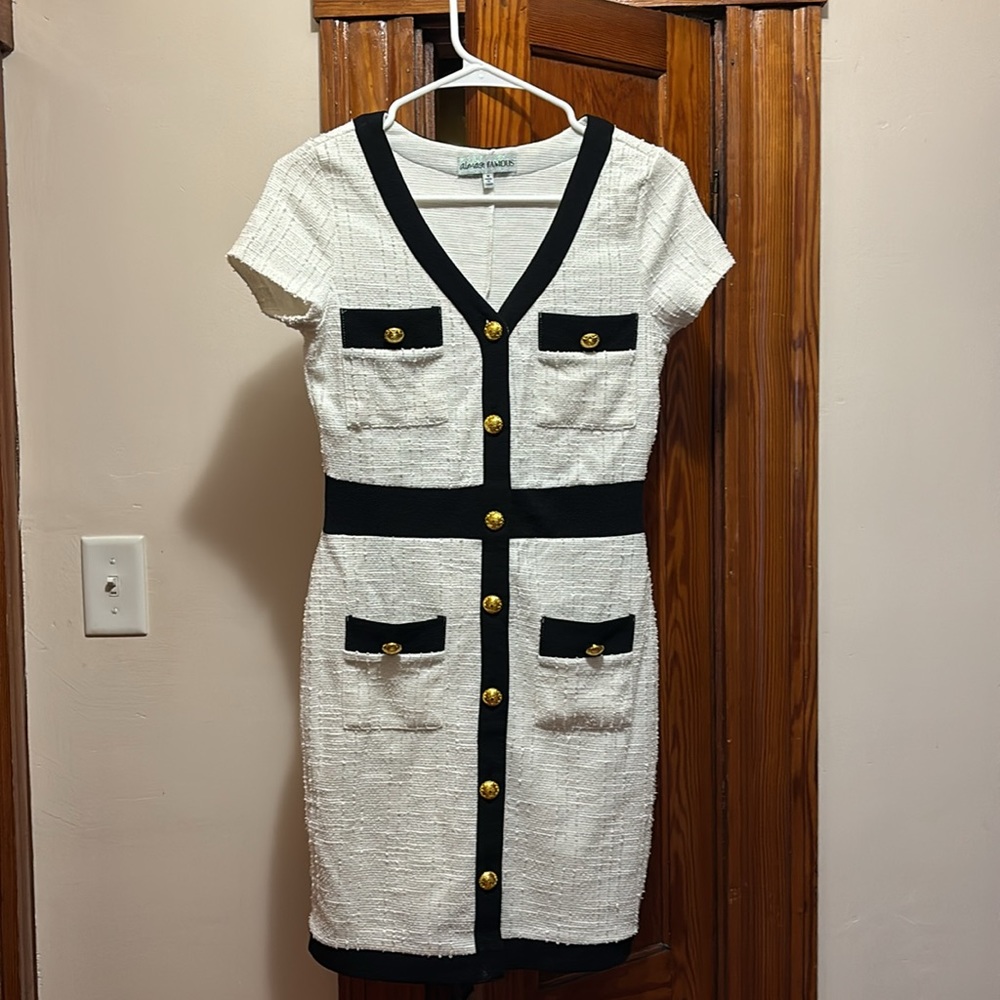 Tweed Button-Front Dress